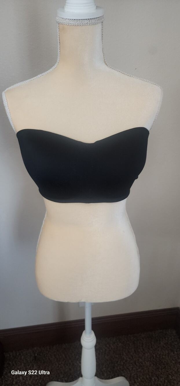Warners All You Need Black Strapless Bandeau Bra L/G Hook & Eye Closure
